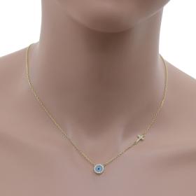 Κολιέ Ματάκι με Φίλντισι & Ζιργκόν Χρυσός Κ14 SKU-59658