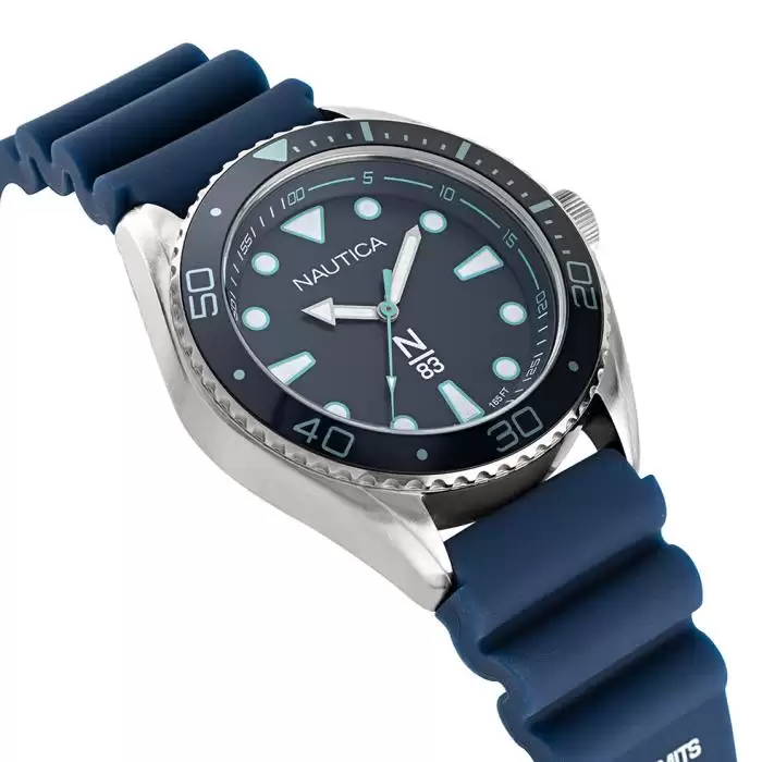 NAUTICA N83 Finn World Diver Blue Silicone Strap