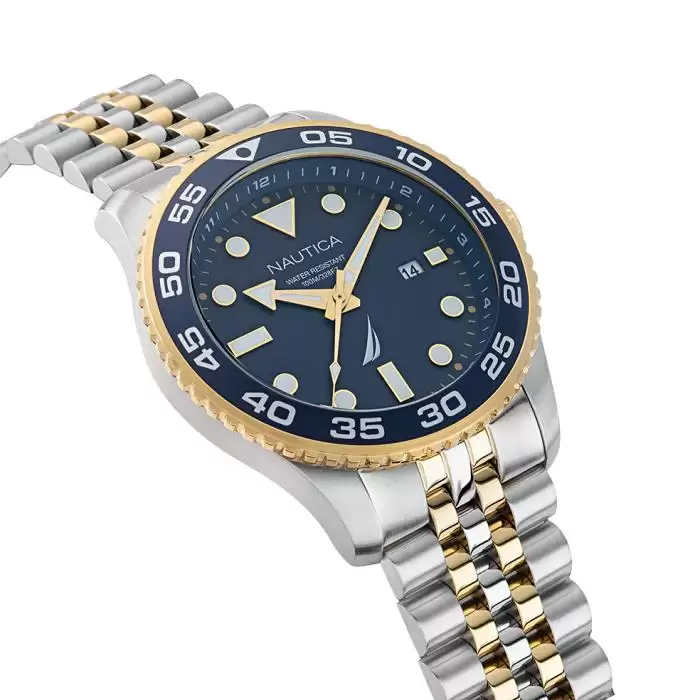 NAUTICA Pacific Beach Two Tone Stainless Steel Bracelet