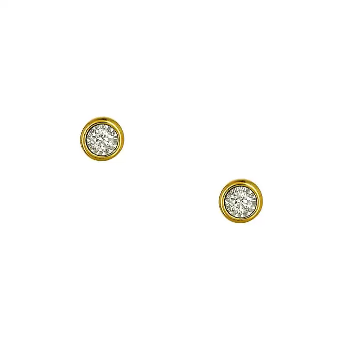 SKU-59128 / Σκουλαρίκια Χρυσός Κ14 με Διαμάντι