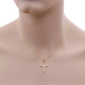 Ανδρικός Σταυρός με Αλυσίδα Χρυσός Κ9 σε Minimal Σχεδίαση SKU-59460