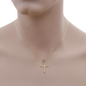 Σταυρός με Αλυσίδα Ανδρικός Χρυσός Κ9 & Λουστρέ Φινίρισμα SKU-59462