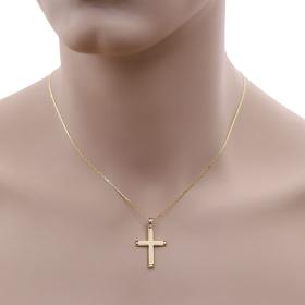 Κλασικός Ανδρικός Σταυρός με Αλυσίδα Χρυσός Κ9 SKU-59463