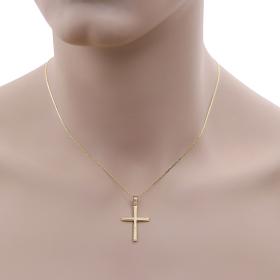 Σταυρός Ανδρικός με Αλυσίδα Χρυσός Κ9 SKU-59467