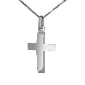 Σταυρός Κλασικός Ανδρικός Λευκόχρυσος Κ14 με Λουστρέ Φινίρισμα SKU-59588