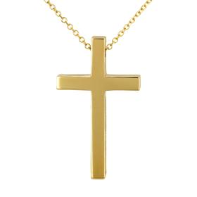 Κλασικός Σταυρός με Αλυσίδα Χρυσός Κ14 SKU-59992