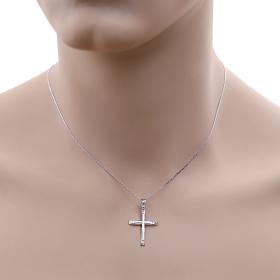 Σταυρός με Αλυσίδα Κλασικός Λευκόχρυσος Κ9 SKU-59500