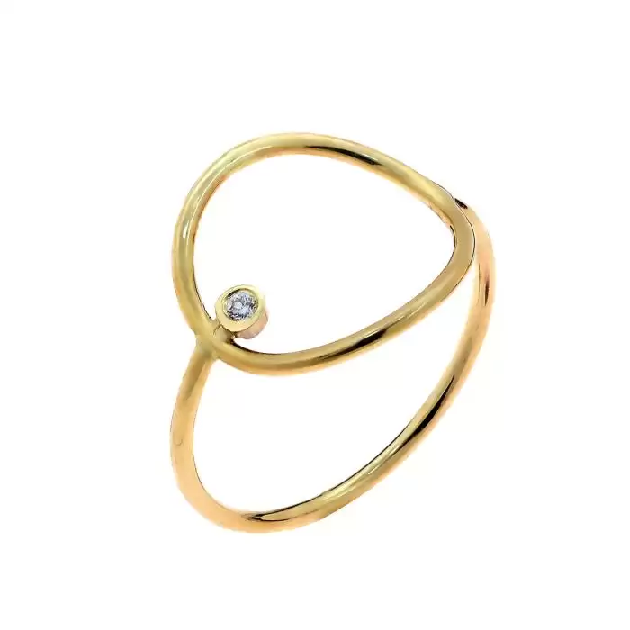 SKU-60388 / Δαχτυλίδι Χρυσός Κ14 με Διαμάντι
