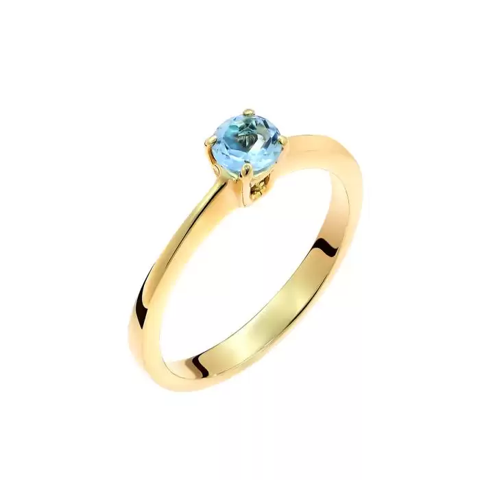 SKU-60384 / Δαχτυλίδι Χρυσός Κ14 με Sky Blue Topaz