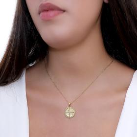 Κωνσταντινάτο Χρυσός Κ9 Διπλής Όψεως με Ζιργκόν SKU-60667