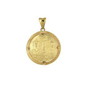 Κωνσταντινάτο Χρυσός Κ9 Διπλής Όψεως με Ζιργκόν SKU-60667