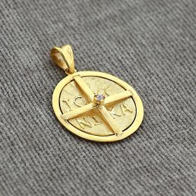 Κωνσταντινάτο Χρυσός Κ9 Διπλής Όψεως με Ζιργκόν SKU-60667