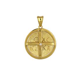 Κωνσταντινάτο Χρυσός Κ9 Διπλής Όψεως με Ζιργκόν SKU-60667