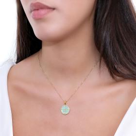 Κωνσταντινάτο Χρυσός Κ9 με Σμάλτο & Ζιργκόν SKU-60798