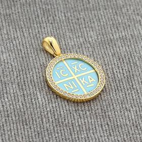 Κωνσταντινάτο Χρυσός Κ9 με Σμάλτο & Ζιργκόν SKU-60798