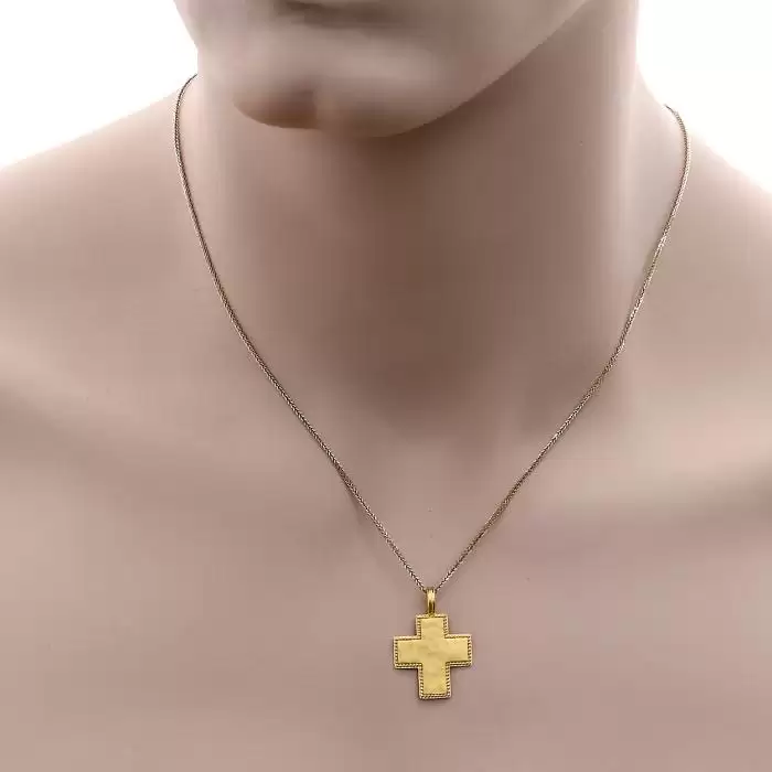 Σταυρός Χειροποίητος Χρυσός Κ18 Σφυρήλατος SKU-60151