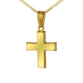 Σταυρός Κλασικός Χρυσός Κ9 με Λουστρέ Φινίρισμα SKU-60563