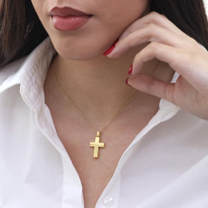 Μοντέρνος Σταυρός Χρυσός Κ14 SKU-60634