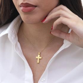 Μοντέρνος Σταυρός Χρυσός Κ14 SKU-60634