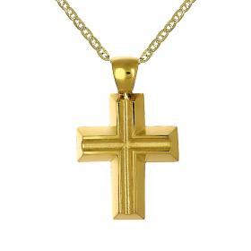 Κλασικός Ανδρικός Σταυρός Χρυσός Κ14 SKU-60635
