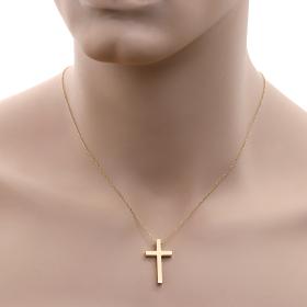 Σταυρός Κλασικός Χρυσός Κ18 με Λουστρέ & Σαγρέ Φινίρισμα SKU-60751