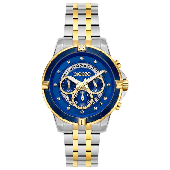 SKU-61403 / BREEZE Divinia Crystals Chronograph Two Tone Stainless Steel Bracelet