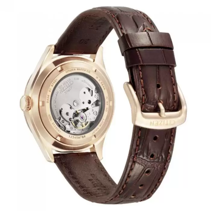 SKU-61908 / CITIZEN Automatic Brown Leather Strap