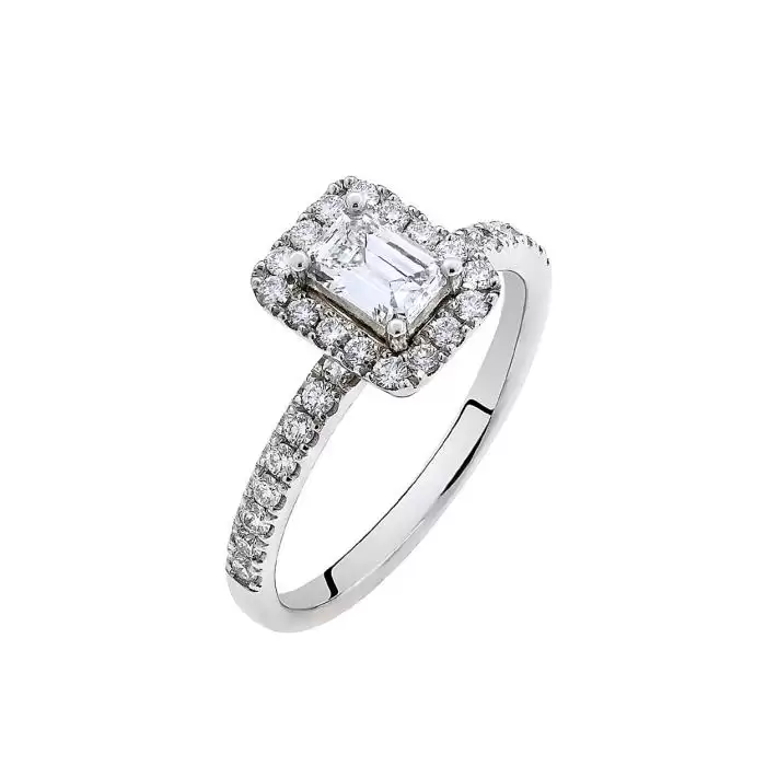 SKU-61377 / Δαχτυλίδι Λευκόχρυσος Κ18 με Διαμάντια