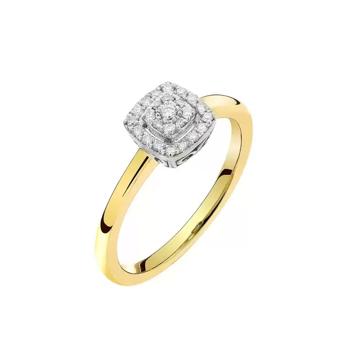 SKU-61013 / Δαχτυλίδι Λευκόχρυσος & Χρυσός Κ18 με Διαμάντια