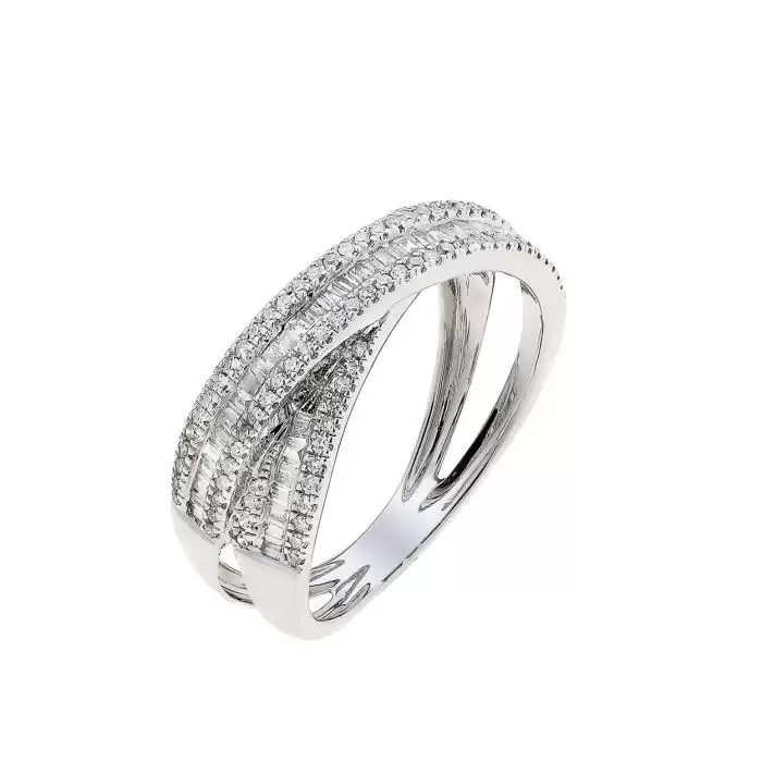 SKU-61390 / Δαχτυλίδι Λευκόχρυσος Κ18 με Διαμάντια