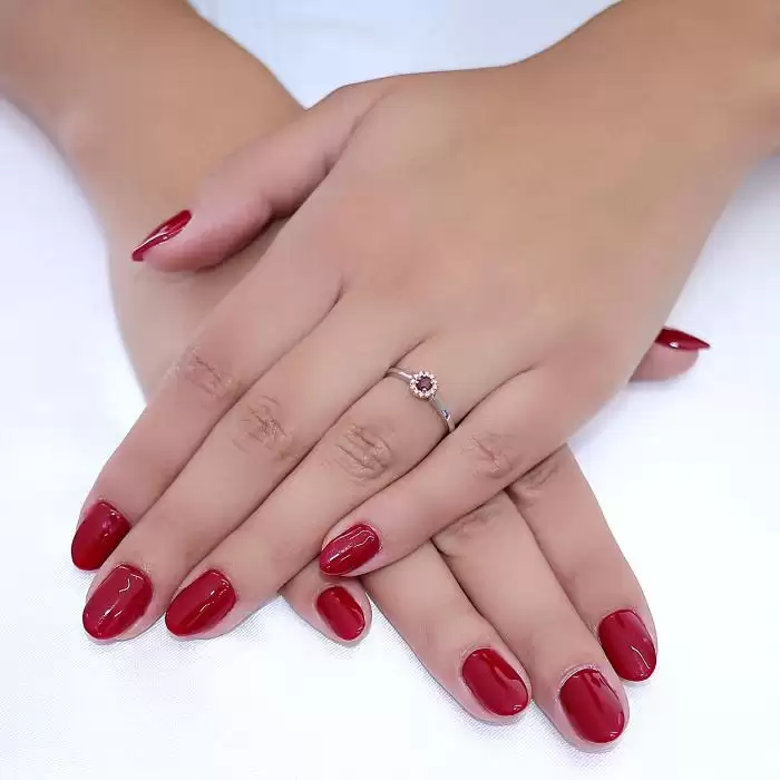 Δαχτυλίδι Λευκόχρυσος & Ροζ Χρυσός Κ18 με Ρουμπίνι & Διαμάντια