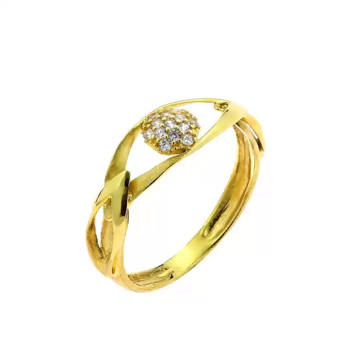 SKU-61893 / Δαχτυλίδι Χρυσός Κ14 με Ζιργκόν