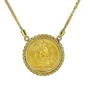 Κολιέ Λιροθήκη Χρυσός Κ14 SKU-61330