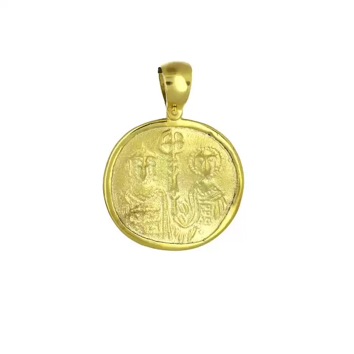 Φυλαχτό Κωνσταντινάτο Λευκόχρυσος & Χρυσός Κ9 SKU-61852