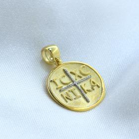 Φυλαχτό Κωνσταντινάτο Λευκόχρυσος & Χρυσός Κ9 SKU-61852