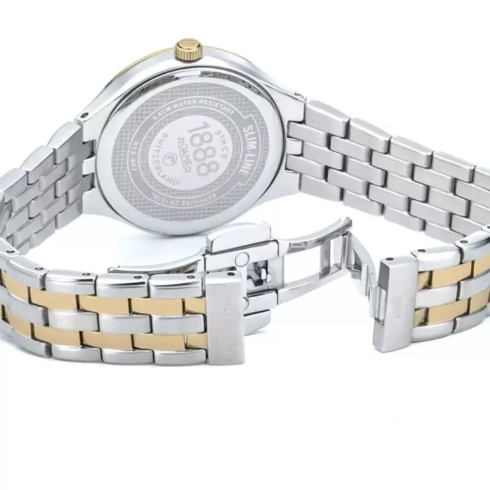 Γυναικείο Ρολόι ROAMER Slim-Line με Διαμάντια & Δίχρωμο Μπρασελέ από Ανοξείδωτο Ατσάλι | 512847-47-89-20 SKU-61788