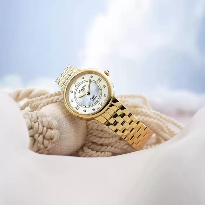 SKU-61776 / ROAMER Capri Diamonds Gold Stainless Steel Bracelet