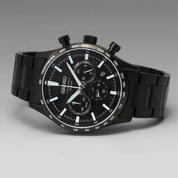 SKU-61264 / SEIKO Conceptual Series Chronograph Black Stainless Steel Bracelet