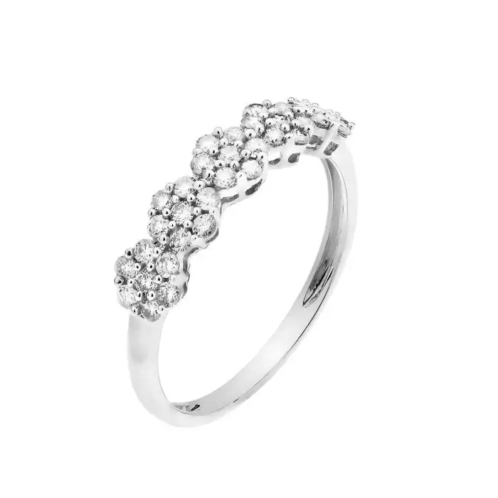 SKU-61381 / Δαχτυλίδι Σειρέ Λευκόχρυσος Κ18 με Διαμάντια