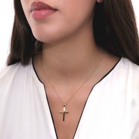 Σταυρός Κλασικός Χρυσός Κ14 με Λουστρέ Φινίρισμα SKU-61087