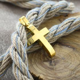 Σταυρός Ανδρικός Χρυσός Κ14 με Σαγρέ Φινίρισμα SKU-61506