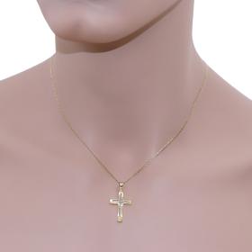 Σταυρός Ανδρικός Λευκόχρυσος & Χρυσός Κ14 SKU-61809