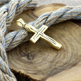 Σταυρός Ανδρικός Λευκόχρυσος & Χρυσός Κ14 SKU-61809