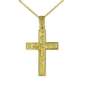 Σταυρός Λευκόχρυσος & Χρυσός Κ14 με τον Εσταυρωμένο SKU-61812