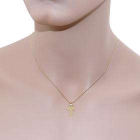 Ανδρικός Σταυρός Χρυσός Κ14 με Λουστρέ Φινίρισμα SKU-61813