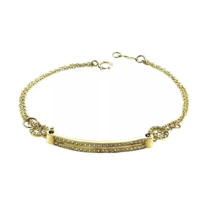Βραχιόλια Χρυσός Κ14 με Λευκά Ζιργκόν SKU-62415