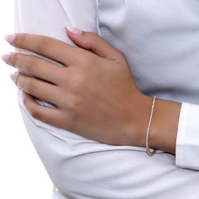 Χρυσό Βραχιόλι Ριβιέρα Κ18 με Λευκά Ζιργκόν SKU-62466