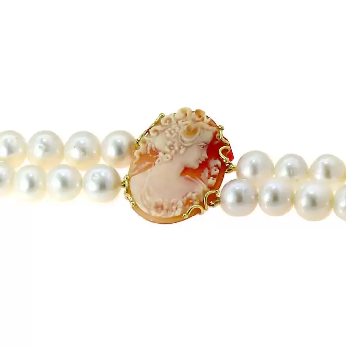 SKU-62294 / Βραχιόλι Ασήμι 925° με Μαργαριτάρια & Cameo 