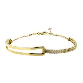 Βραχιόλι Χρυσός Κ14 με Λευκά Ζιργκόν SKU-62416