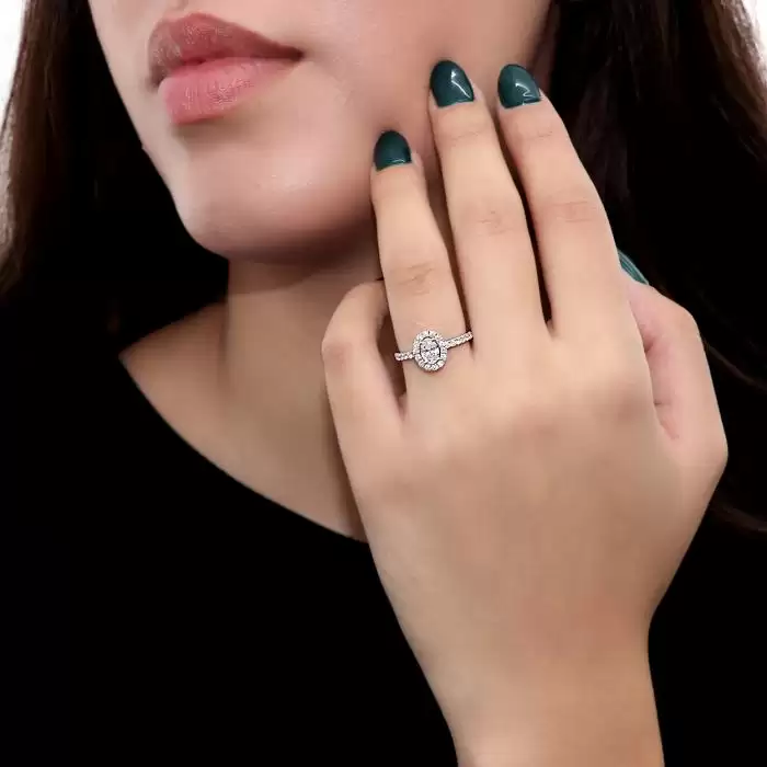 Δαχτυλίδι Λευκόχρυσος Κ14 με Διαμάντια